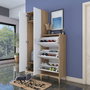 Hanah Home Soporte de Entrada Nogal y Blanco